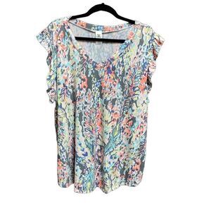 Sew in Love Multi Ruffle Sleeve Top Size 3X NEW